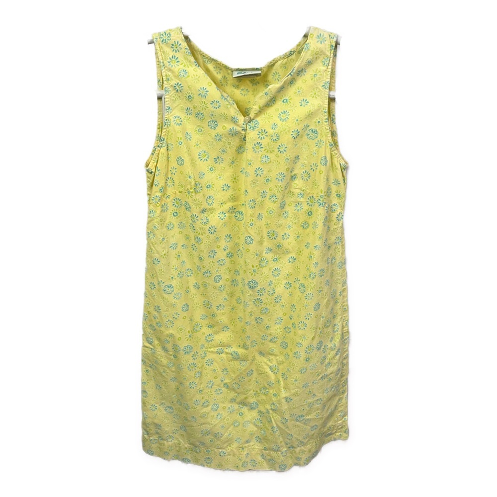 Vintage Fresh Produce 90s Yellow Sleeveless‎ Floral Shift Mini Dress- Size Small
